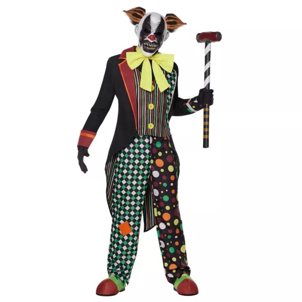 Spirit Halloween Twisted Circus Evil Creepy Clown Costume Adult Men  XL